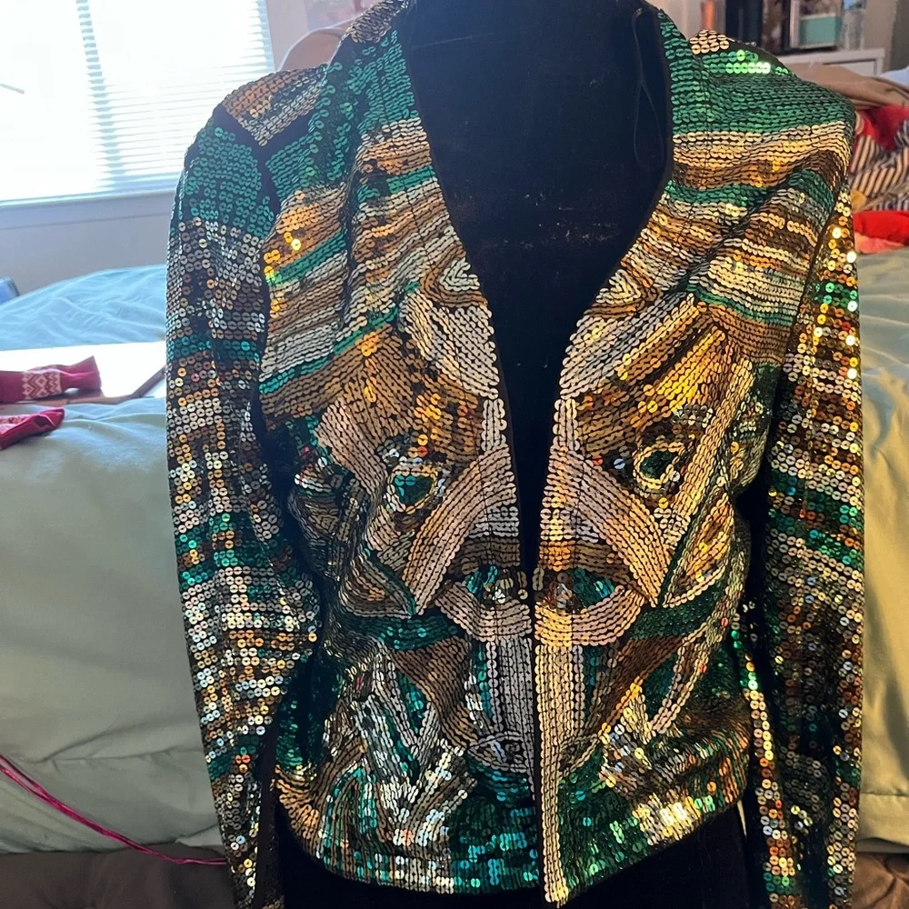 Multi colored sequin jacket - Picture 2 of 6